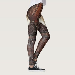 Leggings Armure de veste viking Brown Cuir Abstrait