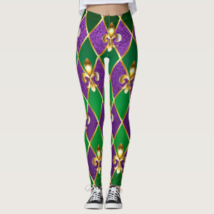 Leggings Arrière - plan de bijoux Mardi Gras