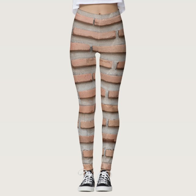 Leggings Arrière - plan de mur de briques (Devant)