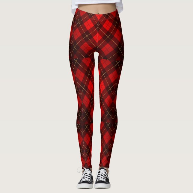 Leggings Arrière - plan de tartan de Wallace (Devant)