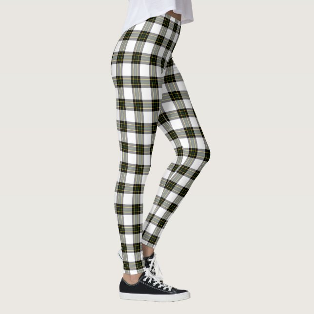Leggings arrière - plan do-it-yourself - Tartan blanc noir (Droite)