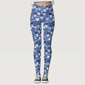 Leggings Arrière - plan folklorique suédois de bleu