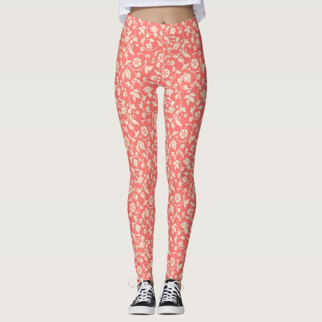 Leggings Arrière - plan Motif Flower Seamless (Devant)