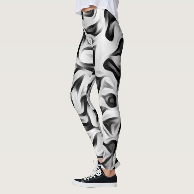 Leggings Arrière - plan noir blanc gris (Gauche)
