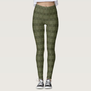 Leggings Art abstrait à l'encre alcoolique jaune labyrinthe