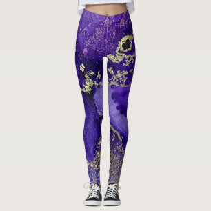 Leggings Art abstrait à l'encre d'alcool Riches pourpres av