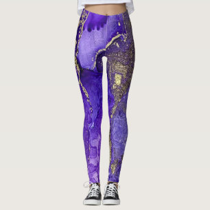 Leggings Art abstrait à l'encre d'alcool Riches pourpres av