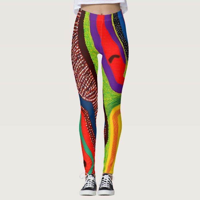 Leggings Art Abstrait autochtone Vol 06 (Devant)
