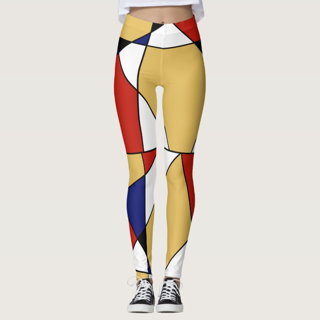 LEGGINGS ART ABSTRAIT DE MONDRIAN DE STIJL (Devant)