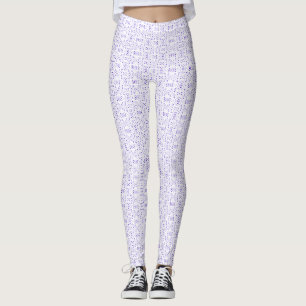 Leggings Art Abstrait Gouache Blanc Violet Firebrand