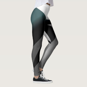 Leggings Art Abstrait gris noir blanc