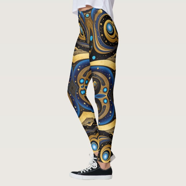 Leggings Art aztèque, dynamique, reflétant la culture (Gauche)
