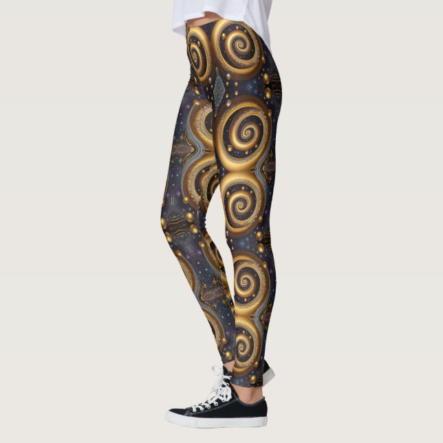 Leggings Art aztèque, dynamique, reflétant la culture (Gauche)
