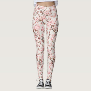 Leggings Art botanique de cerisier en fleurs aéré