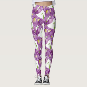 Leggings Art Botanique D'Iris Violet