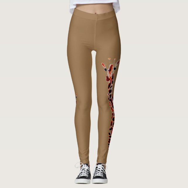 Leggings Art de la faune drôle Giraffe (Devant)