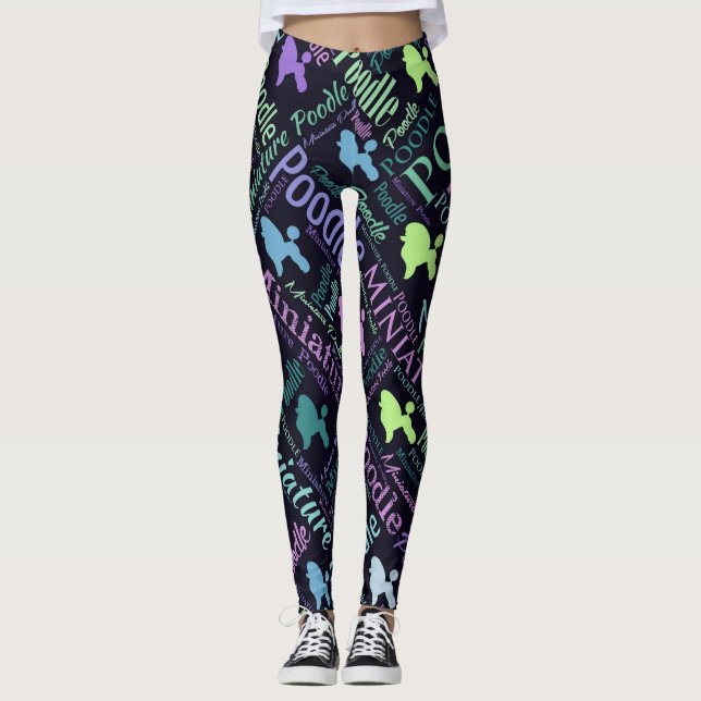 Leggings Art de mot de caniche miniature (Devant)