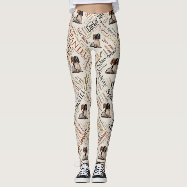 Leggings Art de mot de cocker (Devant)