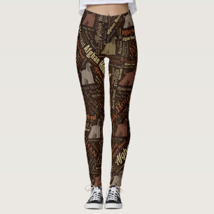 Leggings Art de mot de lévrier afghan