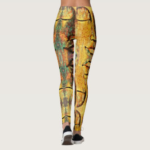 Leggings Art de visage multicolore abstrait
