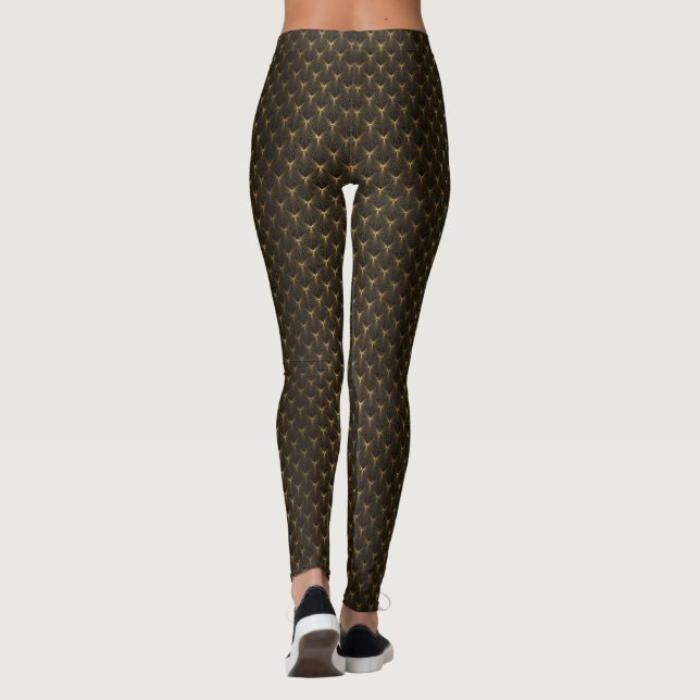 Leggings Art déco, or noir, chic, élégant, motif, classe, t (Dos)