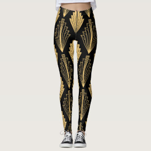 Leggings Art Déco Or Noir : sans couture