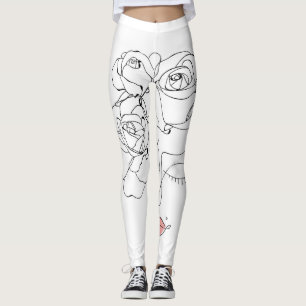 Leggings Art Floral Line : Femme Minimale.