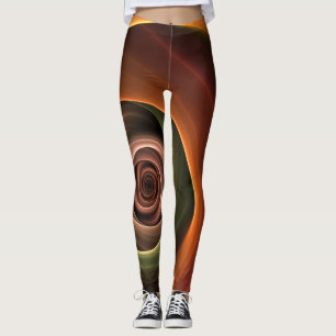 Leggings Art fractal moderne abstrait en spirale 3D couleur