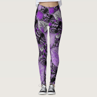 Leggings Art fractal violet monochrome
