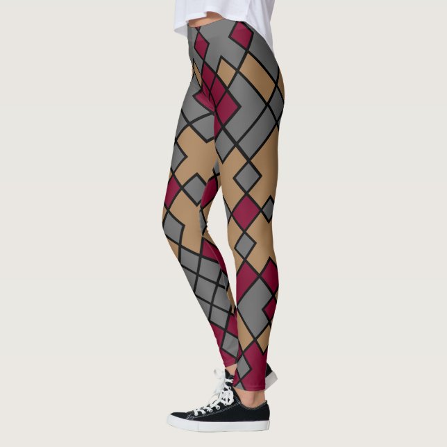 Leggings Art géométrique abstrait (Gauche)
