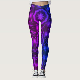 Leggings Art géométrique moderne pattes violettes roses cha