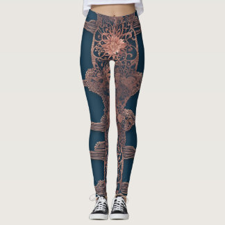 Leggings Art graphique AI filigrane de cuivre et de sarcell
