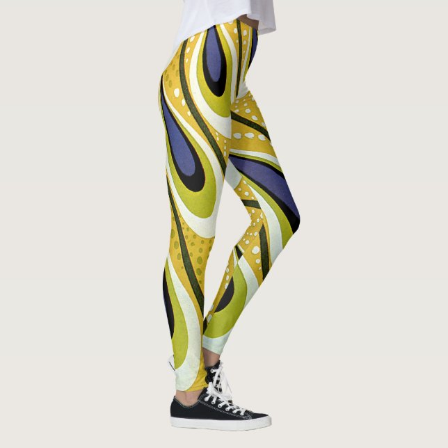 Leggings Art nouveau vintage, plume de paon de Macmillan (Droite)