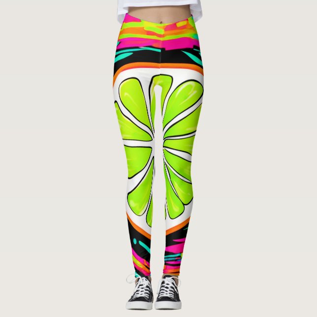 Leggings Art Pop Slice Lime (Devant)