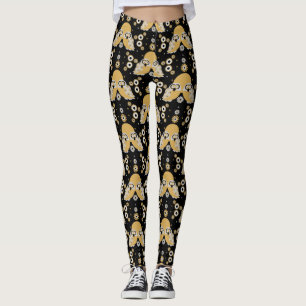 Leggings Art populaire de Chouette scandinave