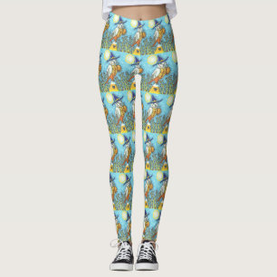 LEGGINGS ART POPULAIRE DE HIBOU DE GRANGE, GUÊTRES D'OISEAU