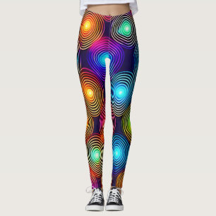 Leggings Art Spiral Abstrait Multicolore Vibrant