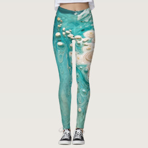 Leggings Art topographique océanique abstrait
