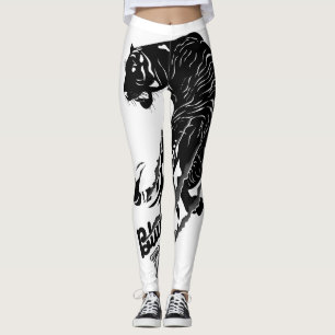 Leggings Art vectoriel de tigre noir avec texte de tigre no