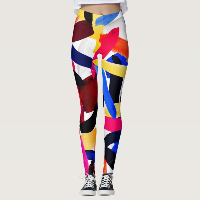 Leggings Art Vibrant couleur brosse éclatante d'explosion a (Devant)