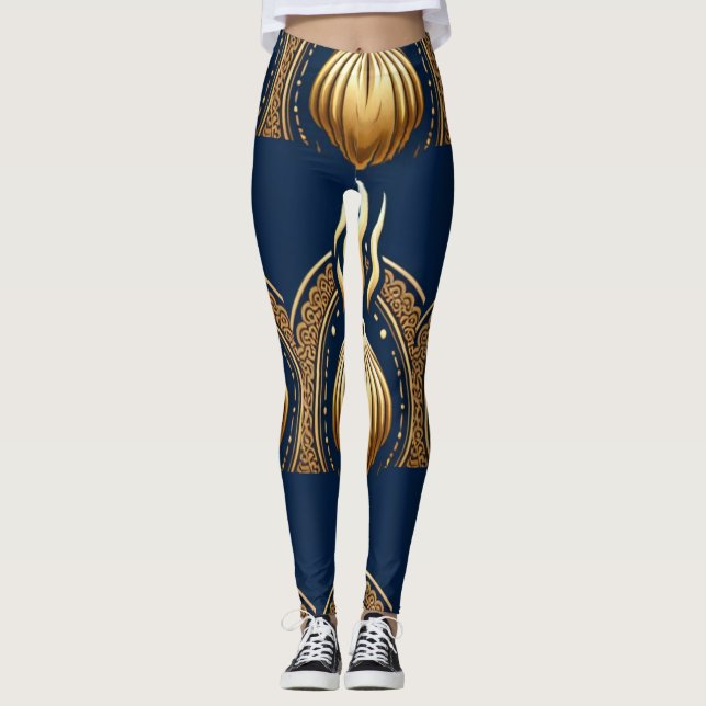 Leggings artvecteur abstrait doré (Devant)