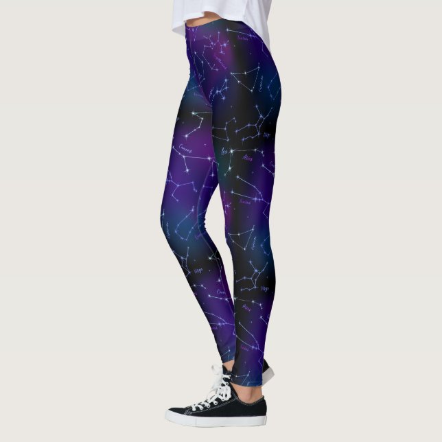 Leggings Astrologie Constellation Stars Espace Motif (Gauche)
