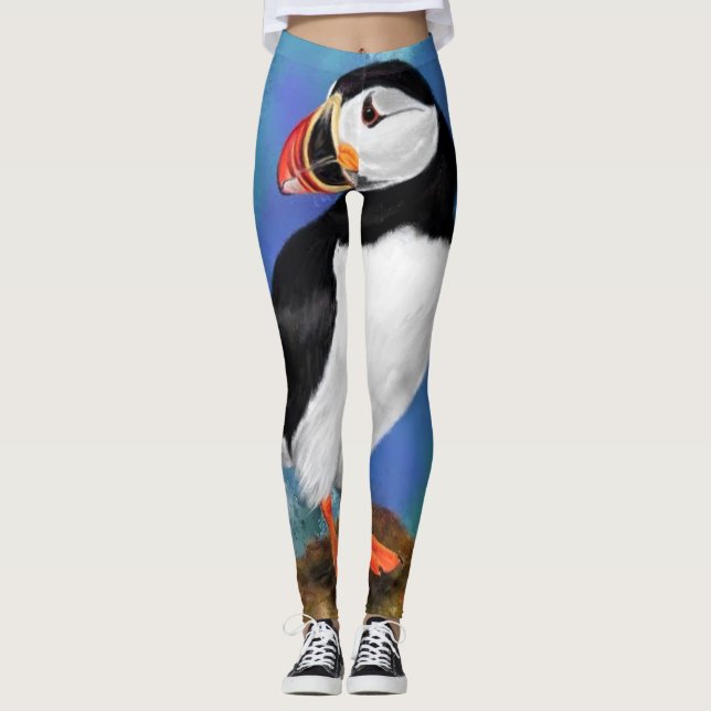 Leggings "Atlantic Puffin Bird" - Malerei (Vorderseite)