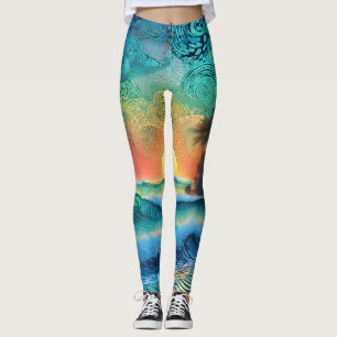Leggings Au-delà de Blues Seascape
