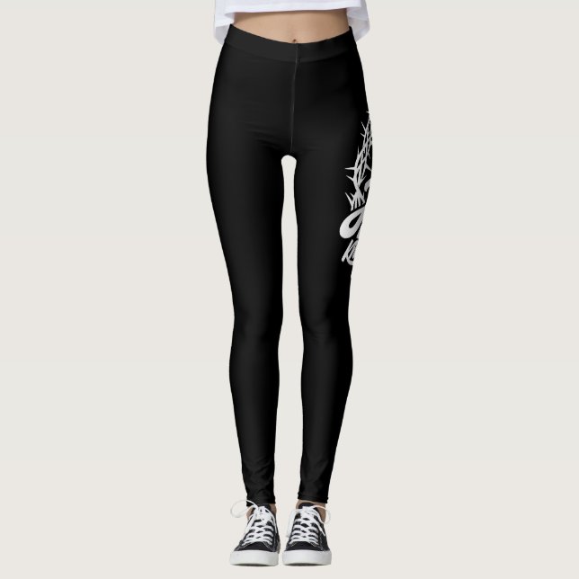 Leggings Au Nom De Jésus, Chaque Genou Fera Bow Christian (Devant)
