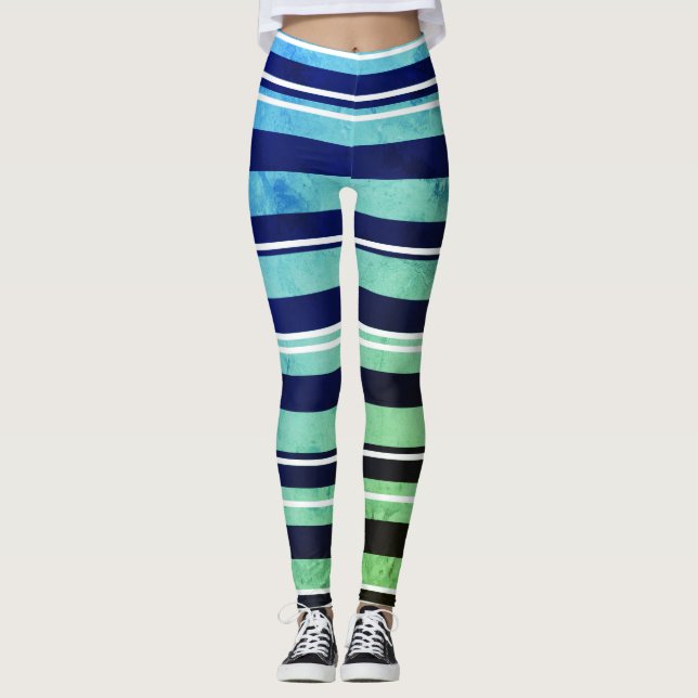 Leggings Auqa Stripes (Devant)
