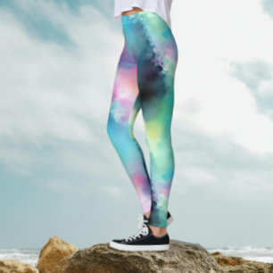 Leggings Aurore Boréale Lumineuse Colorée de Style Artistiq