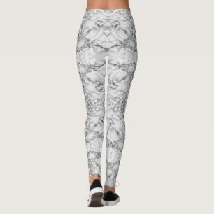 Leggings aus abstraktem weißem Marmor