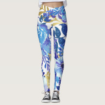 Leggings aus Blauer und Gold