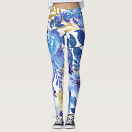 Leggings aus Blauer und Gold